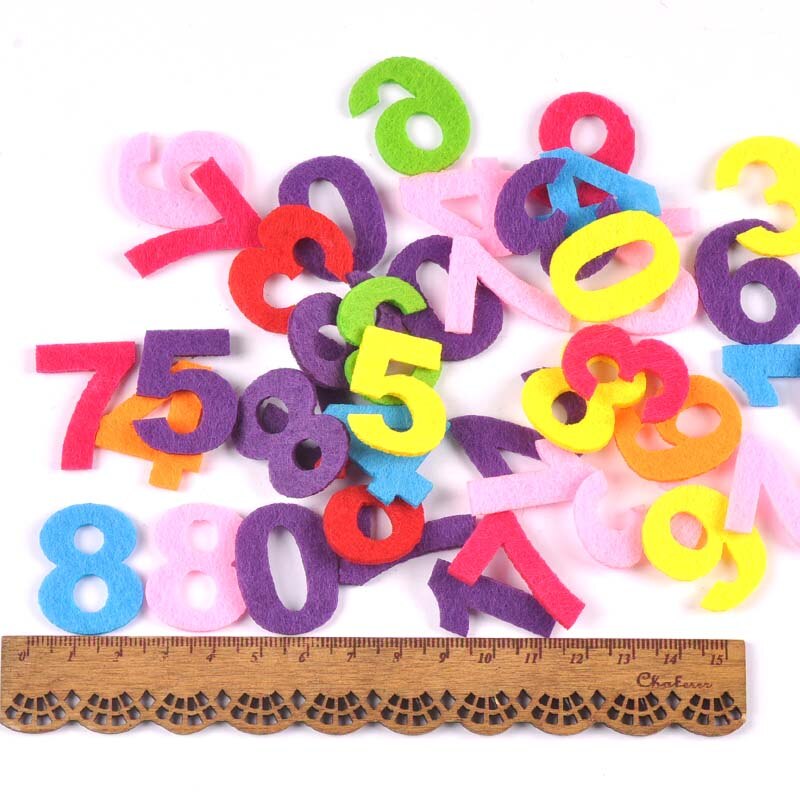 Tela no tejida de fieltro con letras/números de 26mm, tejido de poliéster para decoración de costura, accesorio de costura DIY, 50 Uds., cp2768