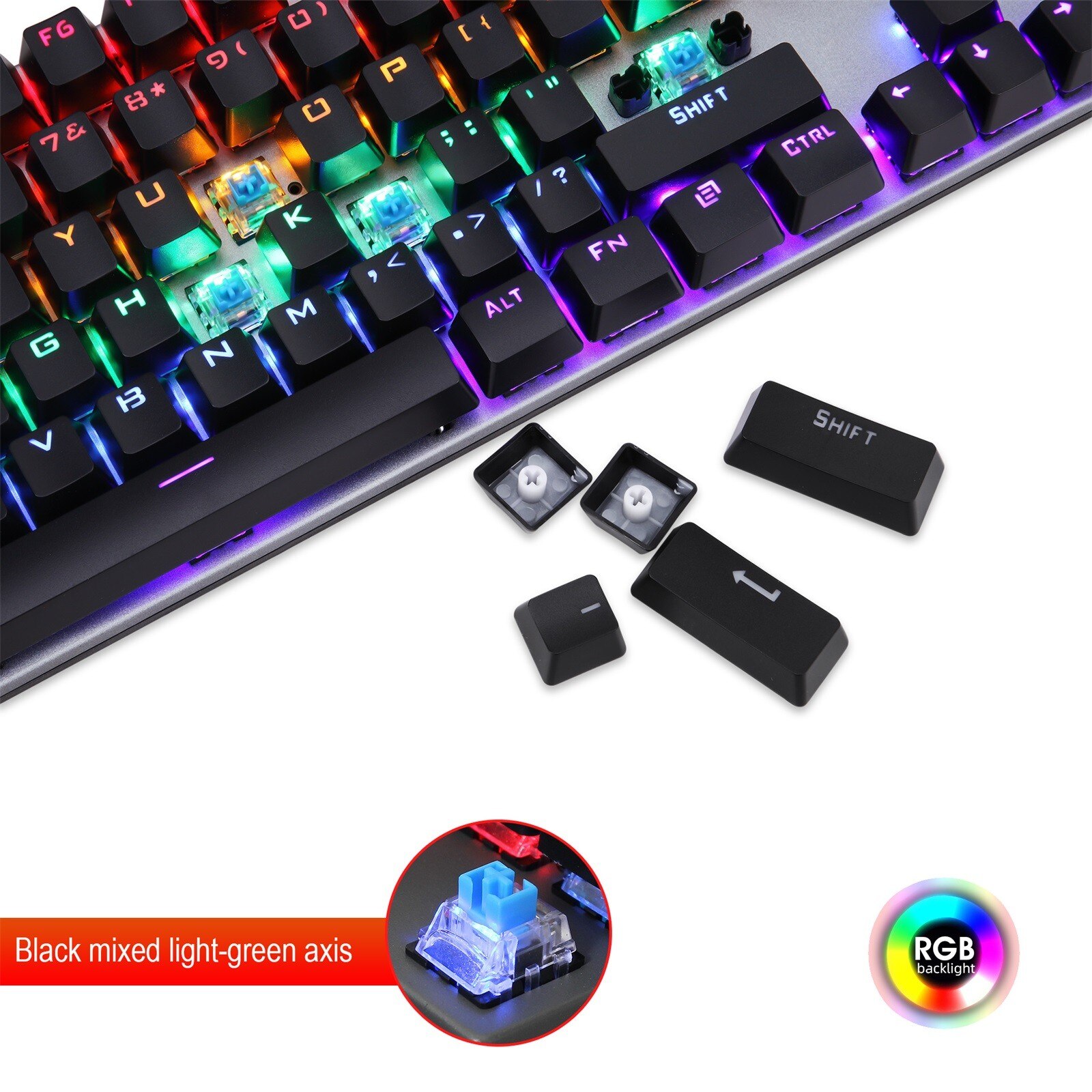 RGB Mechanical Gaming Keyboard Computer Mouse Gamer Set 104key PCKeypad 5500DPI 7Key Wired Gaming Mouse For PC Laptop клавиатура