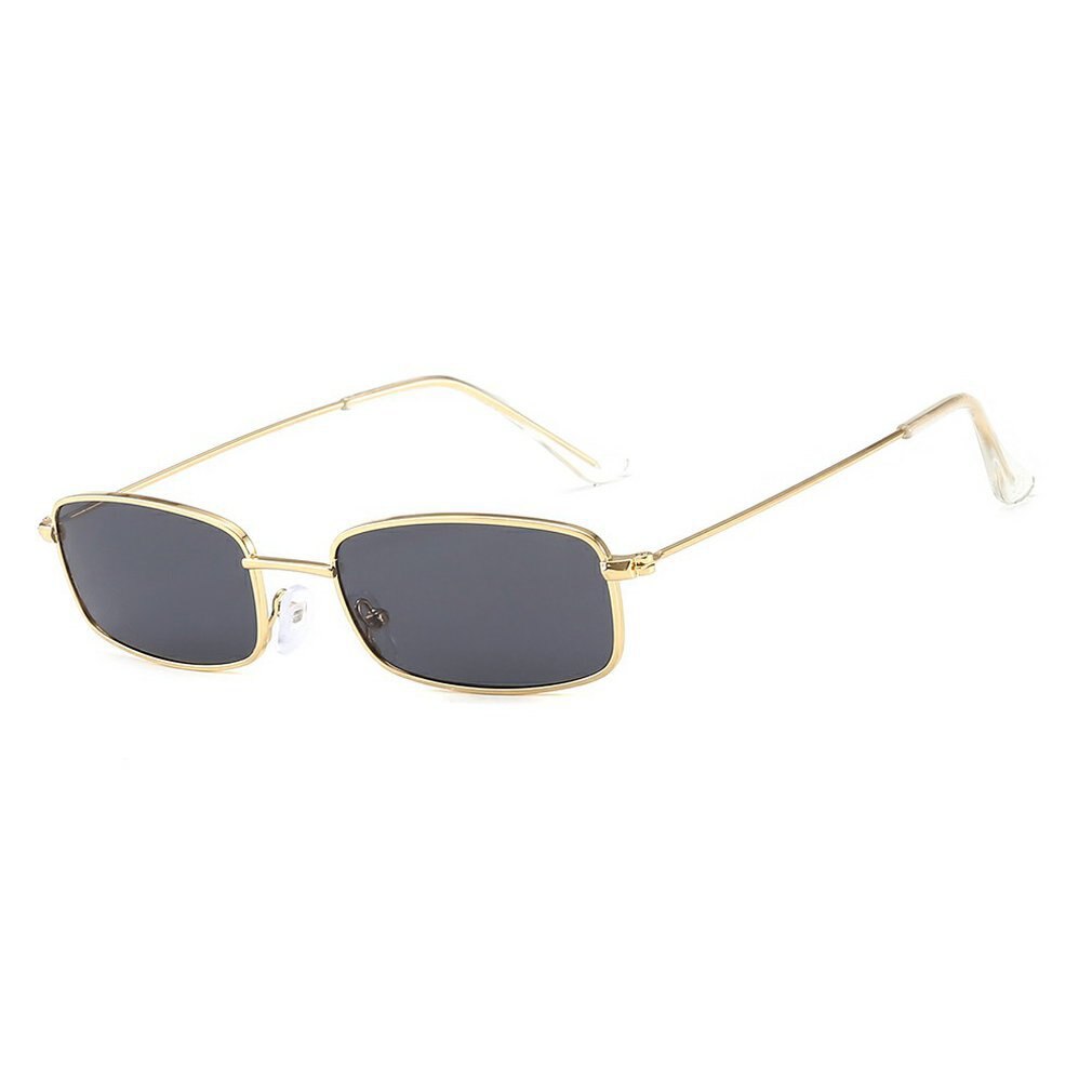 Small Retro Shades Rectangle Sunglasses Men Red Lens Metal Frame Clear Lens Driving Riding Sun Glasses For Women Unisex UV400: 2