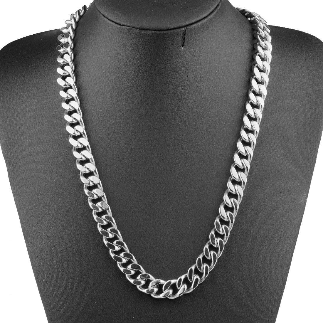 Tiasri Ästhetischen Edelstahl männer Halskette Armband Curb Cuban Link Kette Punk Schmuck Kragen Choker 15mm