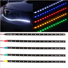 2pcs Waterdichte Auto LED Strip Drl Auto Auto Decoratieve Flexibele LED Strip 12V 30cm 15SMD Auto led-dagrijverlichting