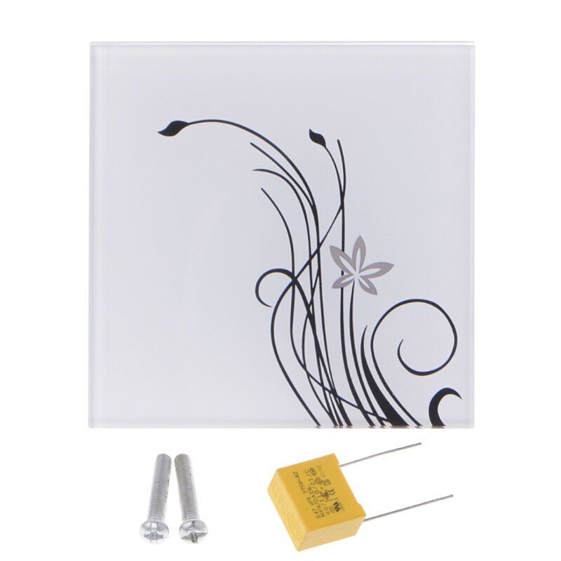 Wall Light Touch Switch Smart Home 1gang 2way Automation Multi Function Glass Panel 86Type R06 Whosale: White