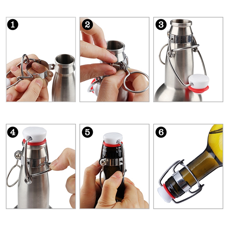 Tapón de tapa abatible para botellas de cerveza, tapas oscilantes de repuesto, tapones de vino para elaboración casera