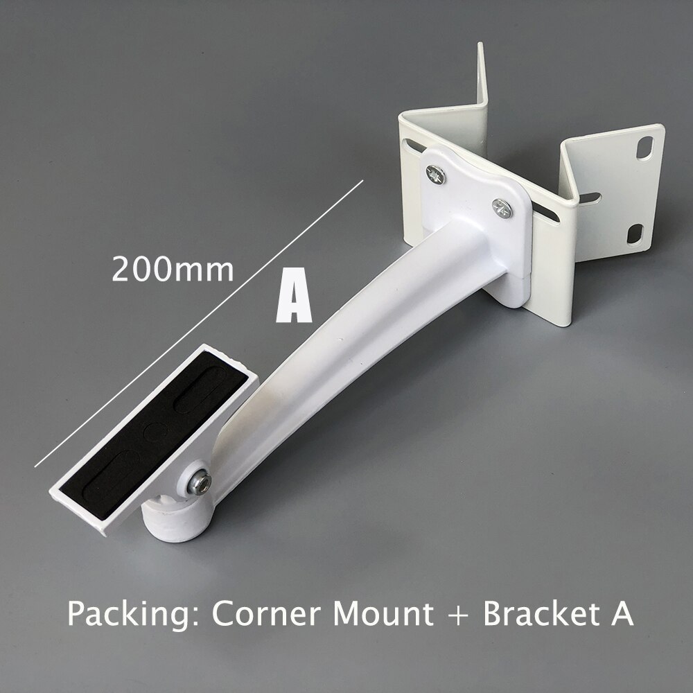 Exterior Outside Wall Corner Mount Metal Bracket Right Angle CCTV Surveillance Camera Holder Adapter: Corner Bracket Set A