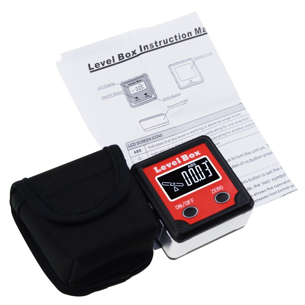 Buscador de ángulos de nivel Digital, caja cónica, Base magnética de 360 grados (4x90 grados), medidor transportador, inclinómetro, indicador de dirección