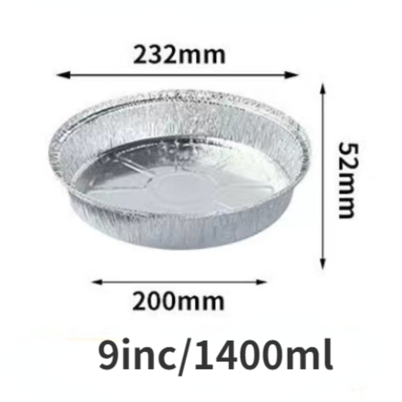 7/8/9Inch Disposable Aluminum Foil Pan(Without Lid) Round Tin Foil Tray for Air Fryers Baking Cooking Storage Roasting 20Pcs: WHITE