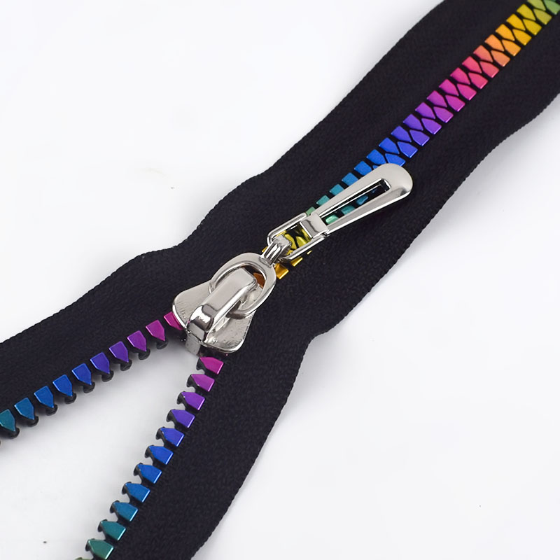 2pcs 8# Open-end Resin Zipper For Sewing Eco-friendly Jackets Coat Down Zippers Zip for Sew DIY Garment Accessories KY921: colored