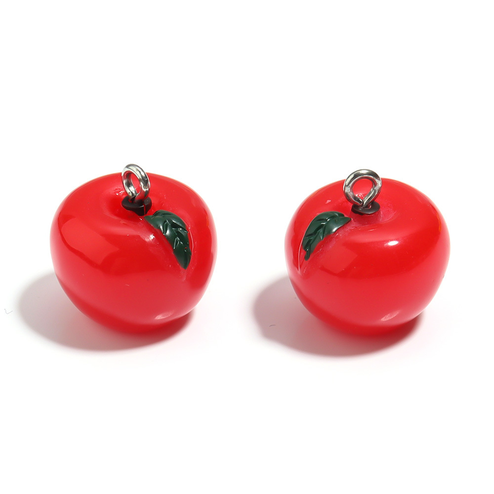 5 Stuks Kleurrijke Hars Fruit Charms Gesimuleerde Aardbei Apple Hanger Voor DIY Oorbel Armband Ketting Sieraden Maken Accessoires: WIT