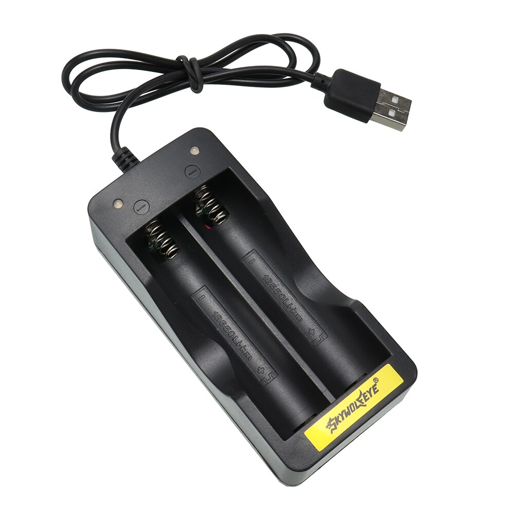 USB smart battery charger fast charge rechargeable li-on battery automatic stop +2x 5000mah/ 5800mah 18650 battery