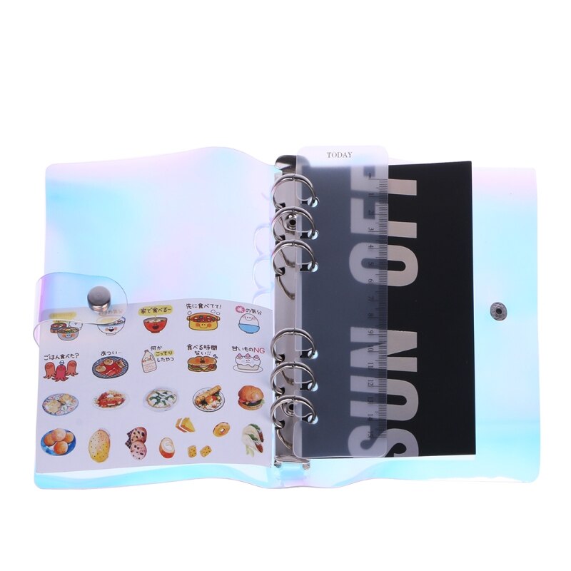 A5 A6 6 Holes Binder Folder File Cover For Journal Note Book Diary Notepad PVC J78A: Pink