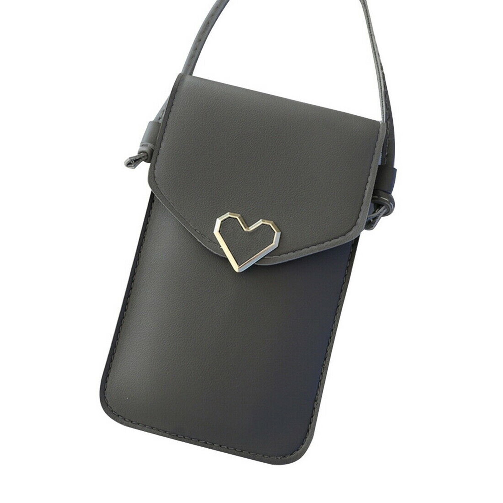 Bolso de piel sintética con pantalla táctil para mujer, bolsa del teléfono móvil cruzada, H9, para el Día DE LA Madre: Dark gray