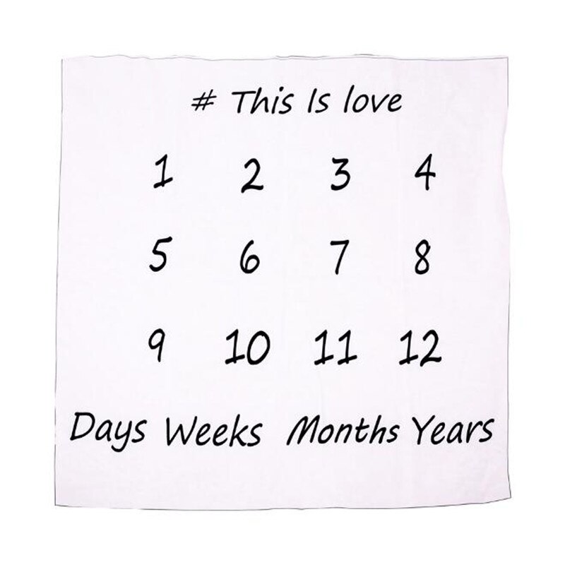 Baby Baby Milestone Deken Foto Fotografie Prop Dekens Achtergrond Doek Kalender Bebe Jongen Meisje Foto Accessoires 100X100 Cm