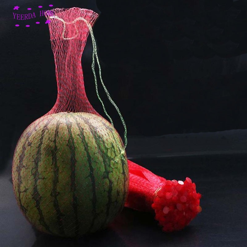 100Pcs Reusable Red Gardening net plastic mesh bags of fruit string watermelon grown bag Fruit growth mesh 4 size