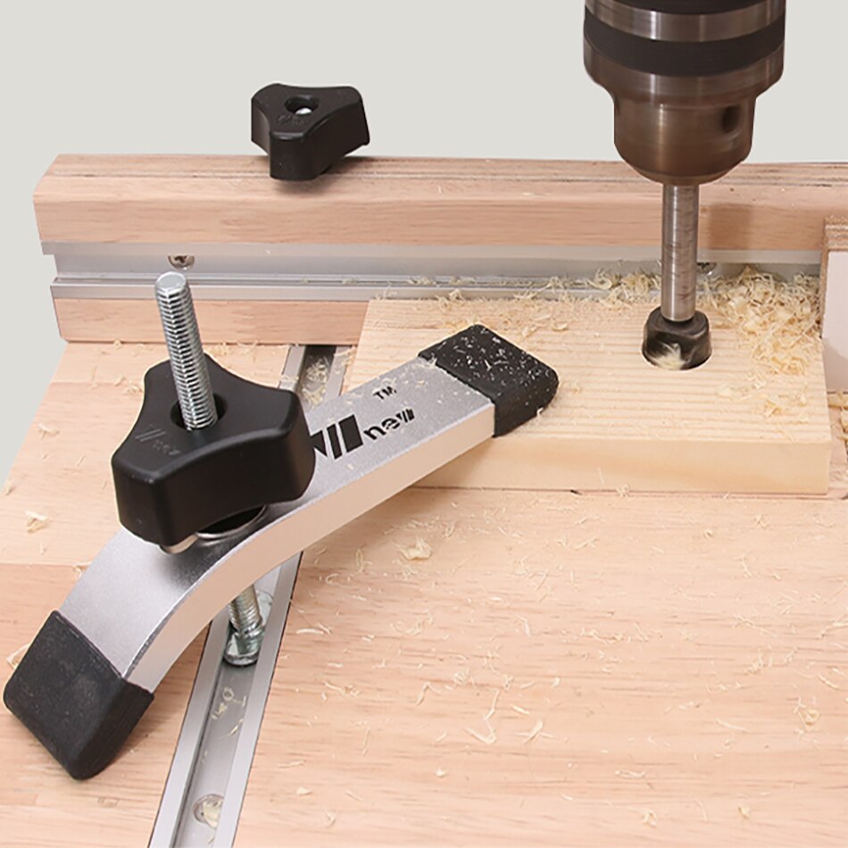 Woodworking Ruter Table T-Track Metal Quick Acting Hold Down Clamp Set for T-Slot T-Track Wood Pressboard Working Tool