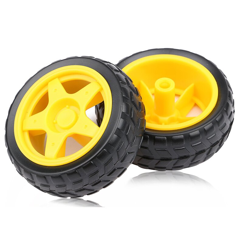 Motor TT + rueda de 65mm DC 3-6V 130, Motor de engranaje con rueda para Arduino Smart Car Robot chasis inteligente de coche, cuatro unidades