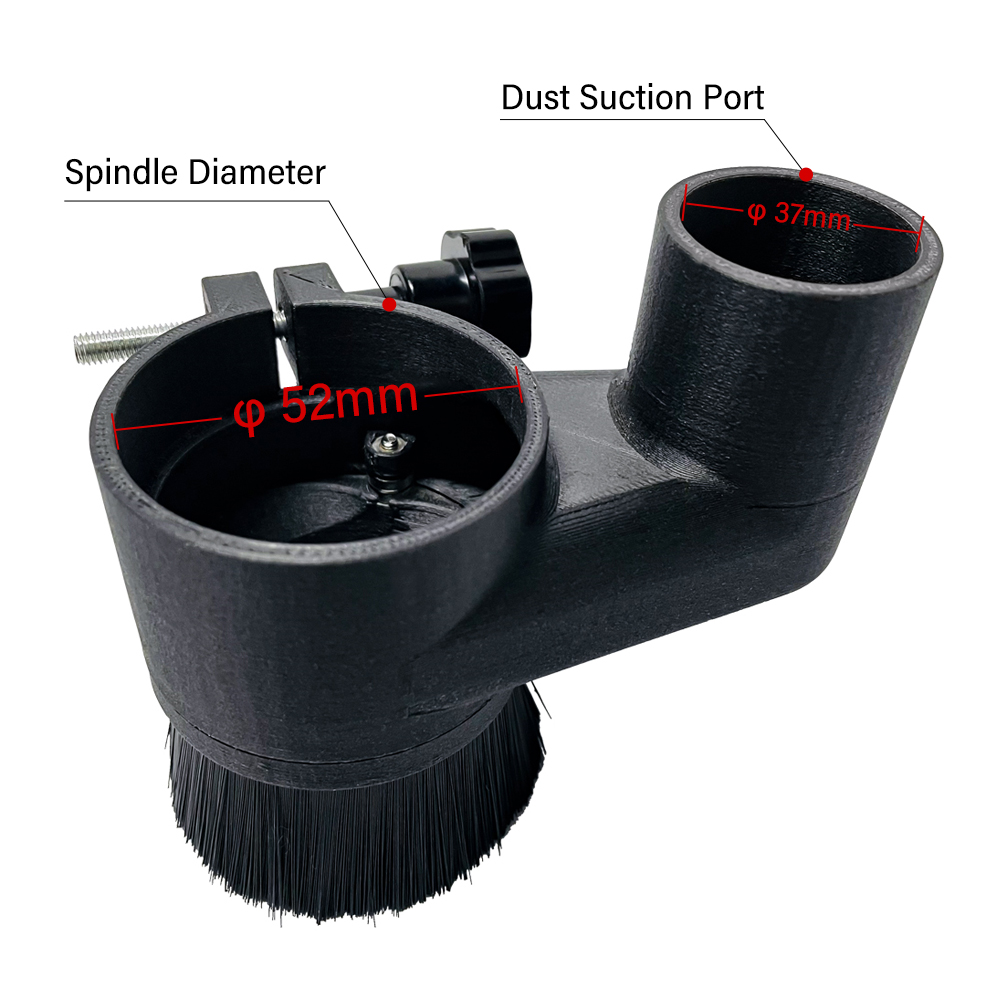 52mm /65mm /80mm Spindle Brush Dust Shoe Durable Sturdy For Door CNC
