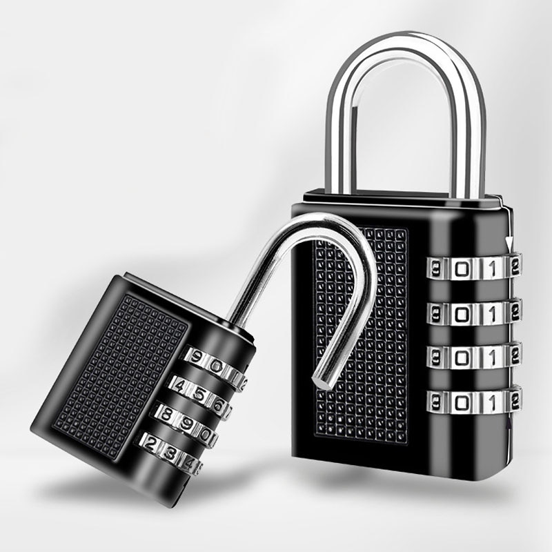 Large Zinc Alloy Black 4-digit Digital Coded Lock Outdoor Iron gate Warehouse door Anti-rust Lock Combination Lock Password Lock