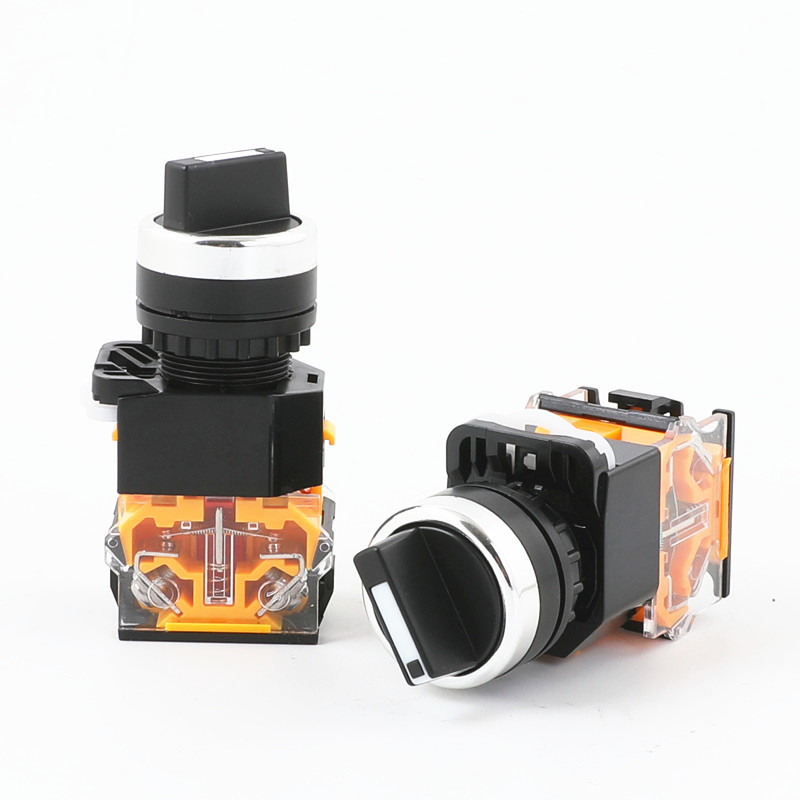 22mm La38-11x220x3, 10a400v Self-locking / Self Reset Knob Switch 2 / 3-position Rotary Switch, 4 Screw Power Knob Switch
