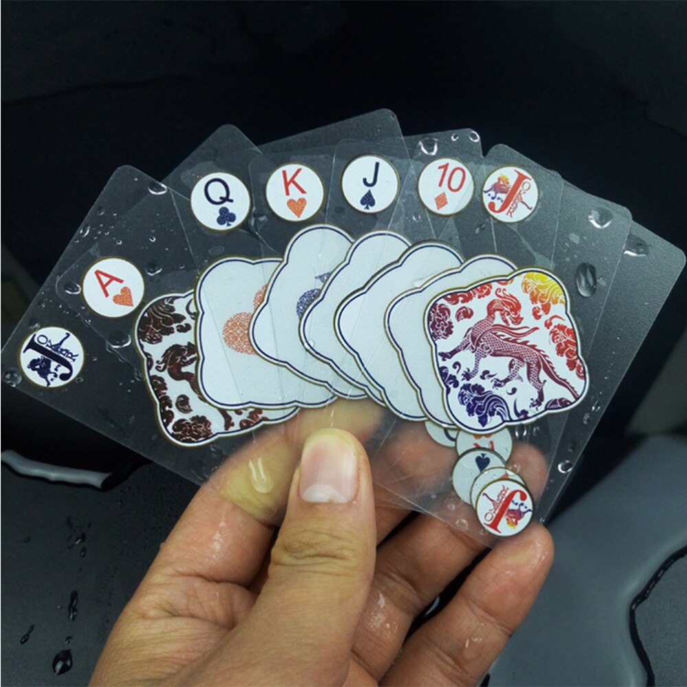 1 setti pokeri pvc muovia läpinäkyvä pöytäpelit pelikortit perhejuhliin