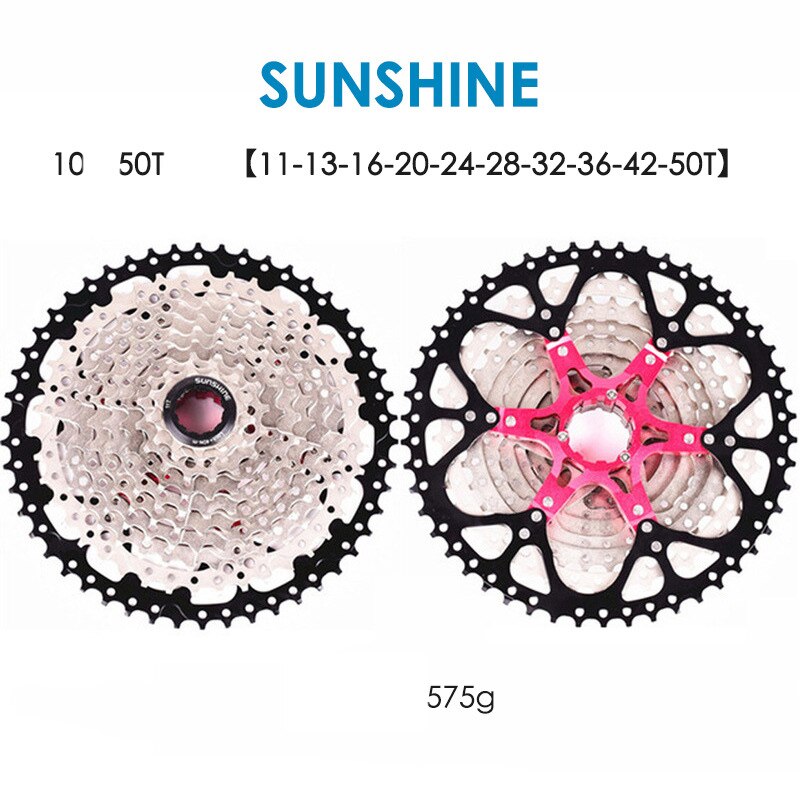 SUNSHINE 8/9/10/11/12S MTB 12 Speed 11-50T Cassette HG Standard 11-50T Ultralight Full Steel Lightweight 12S Sprocket Ultimate: 10S 50T Silver Black