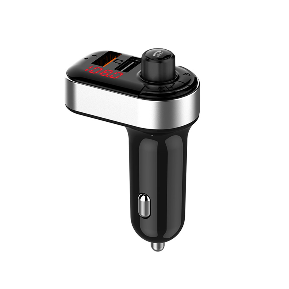 Kebidu fm-transmitter 3.1a dual-usb-autoradio mit bluetooth 5.0, kabelloser freisprecheinrichtung, audioempfänger für  mp3- player, schnellladegerät, autozubehör: Silber