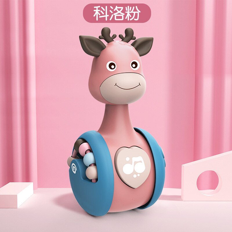 Sliding Deer Baby Tumbler Rattle Learning Education Toys Newborn Teether Infant Hand Bell Mobile Stroller Music Roly-poly Toy