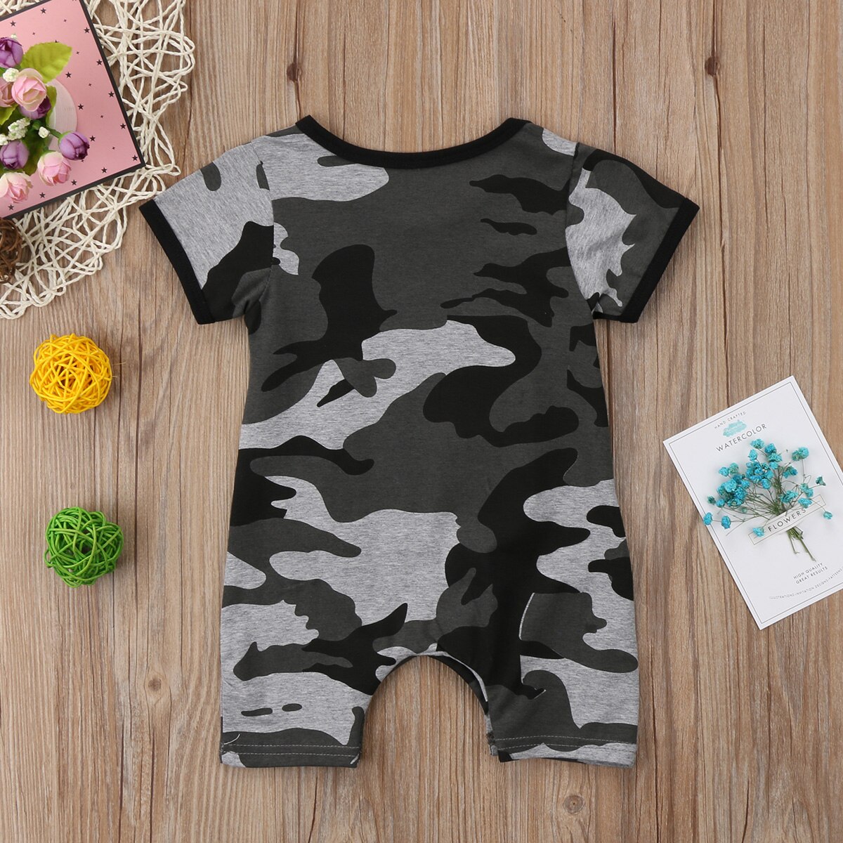 Toddler Infant Baby Boy Girl Kids Cotton Romper Camouflage Infant Jumpsuit Short Sleeve Clothes Outfit