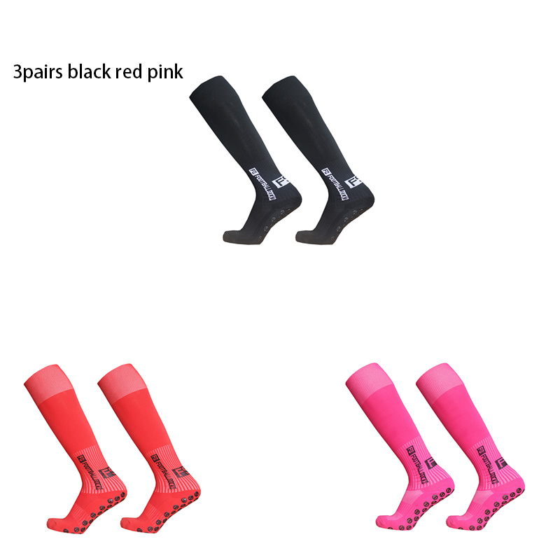 3pairs/set sport piłka nożna skarpety mężczyźni kobiety FS długa rurka skarpety piłkarskie silikonowy uchwyt antypoślizgowy skarpetki: mix 2