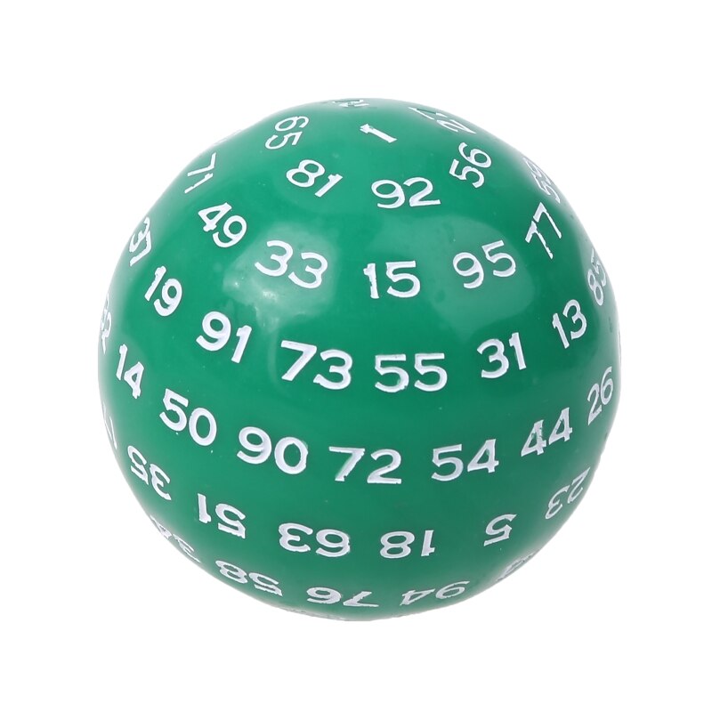 Dés polyédriques à 100 faces, en acrylique, pour jeu de société, D100: green