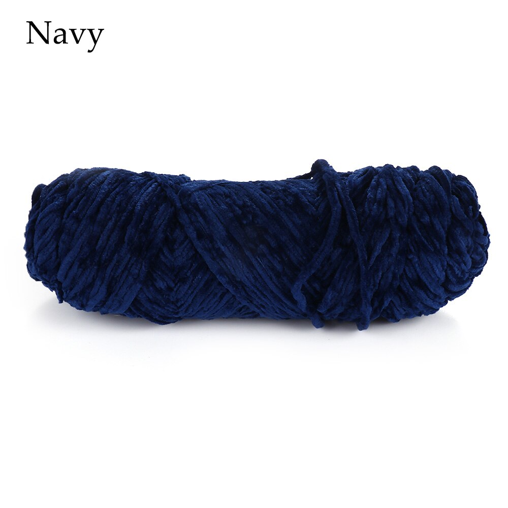 100g Hand geweven Garen Fluwelen Garen Getexturiseerde Polyester Gemengd Katoen Suggereren DIY trui sjaal lijn 4 MM- 5 MM Breien Garen Hand: Navy
