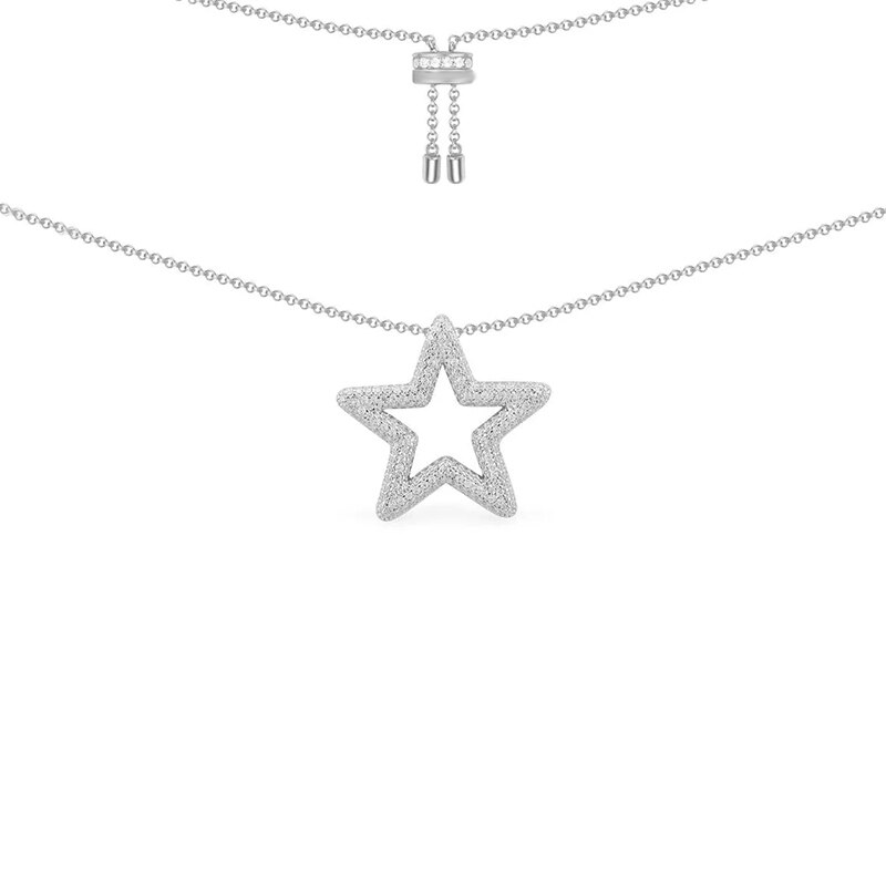 Moda jóias marroquinas nova cor ajustável estrela colar de ouro branco requintado estrela decoração feminino romântico jóias presente: AC5443OX