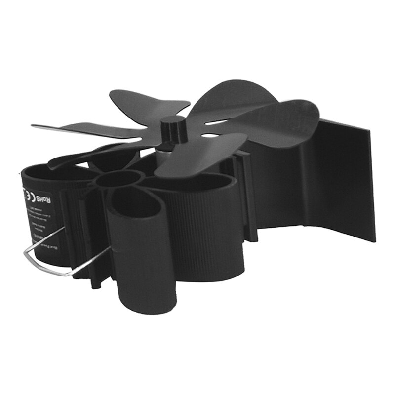 D55F Fireplace Fan Wood Stove Fan 6 Blades Heat Powered Stove Fan Efficient Heat Distribution for Gas Wood Log Burner Pellet