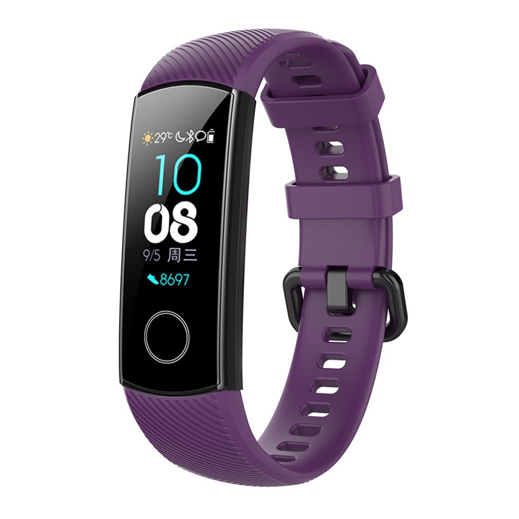 Silikon Bilek Cinturino Da Polso Per Huawei Honor Fascia 5 Standard Smart Wristband di Sport Del Sostituzione Del Braccialetto Cinturino Da Polso Cintura: ark purple