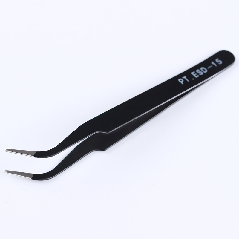 1 Pc Zwart Gebogen Tweezer Nail Rhinestone Picker Manicure Tool voor Nail Peel Off Vloeibare Tape Wimper Tangen Nail Art gereedschap