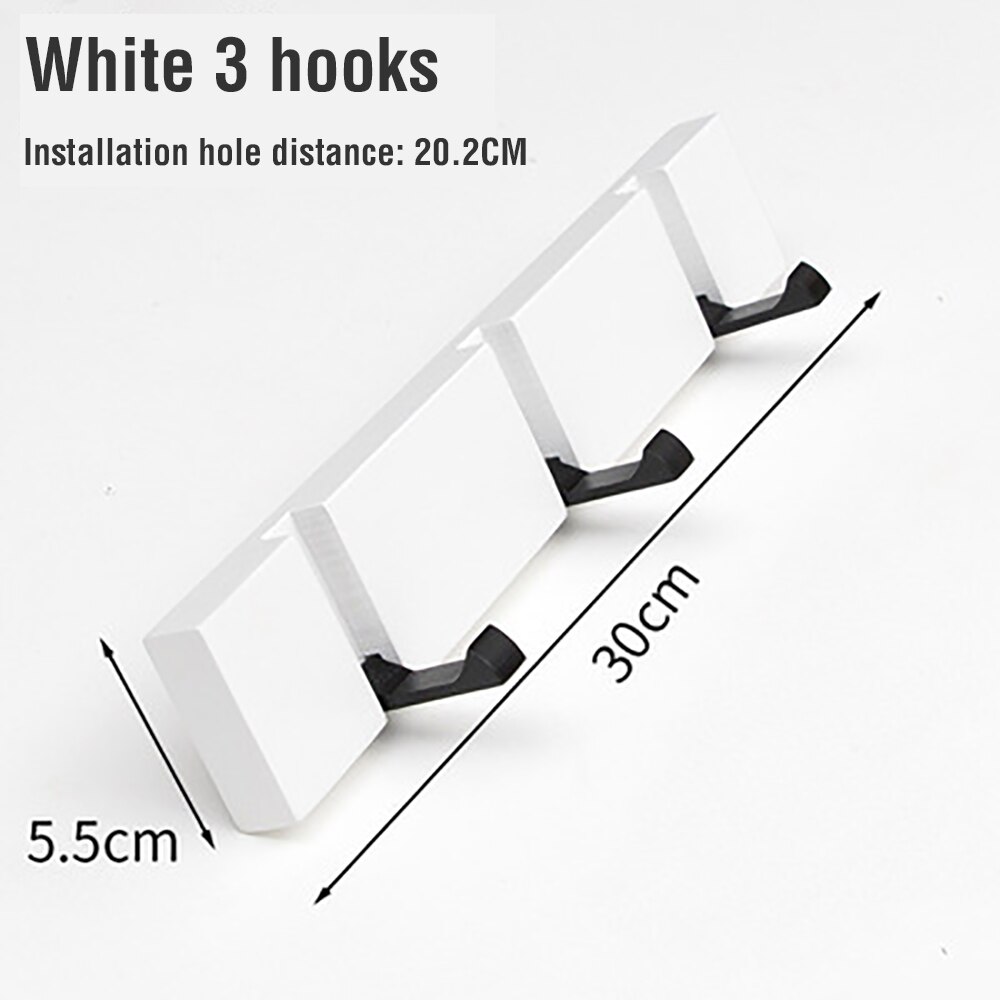 Gancho invisible para colgar en la pared, colgador de estilo nórdico para ropa, libre de perforaciones, estante de pared, 2/3/4: White 3 hooks
