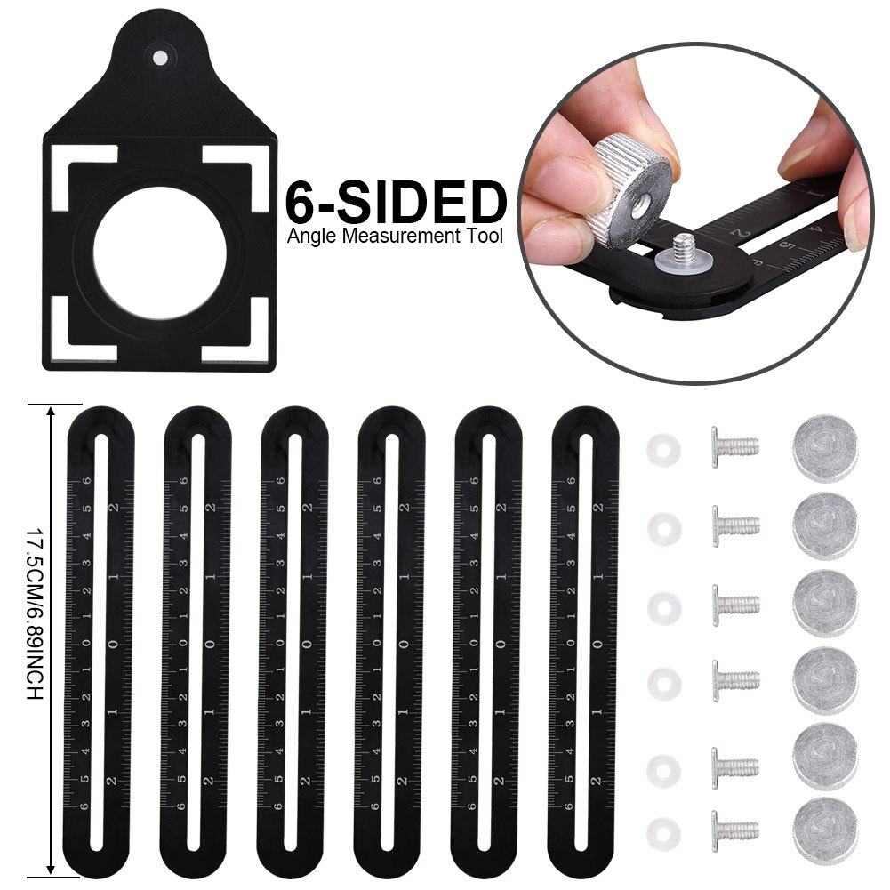6 klapp Multi Winkel Messen Lineal Keramik Fliesen See Positionierung Herrscher Metall Vorlage See schlagen Zubehör Mit Bohren führen