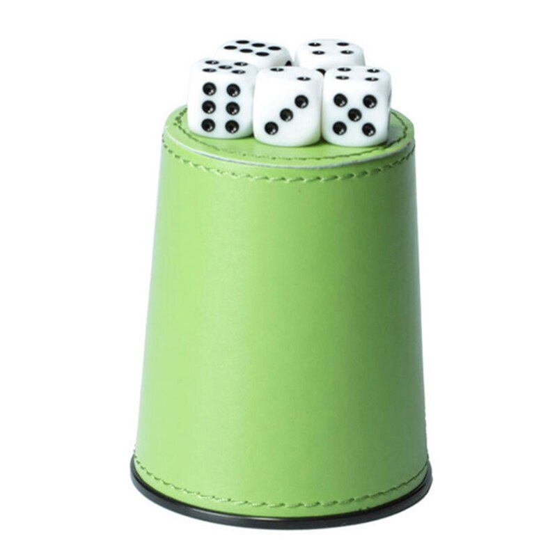 Leather PU Dice Cup Party Board Game Bar KTV Entertainment Dice Box with Dices and Brand