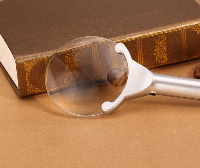2X6X130 Mm Vergrootglas Led Handheld Draagbare Verlichting Vergrootglas Vergrootglas Loupe Tool Met 2 Led Verlichting lamp