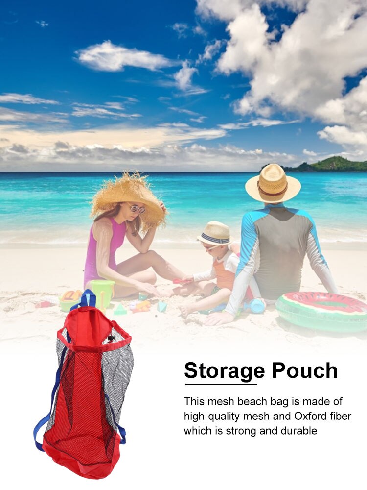 Mochila para playa de malla de juguete para niños, bolsa de almacenamiento de playa para viajes al aire libre, Plegable, portátil