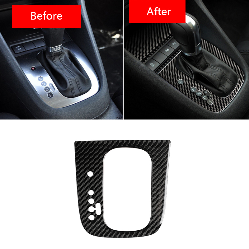Autocollant de changement de vitesse de voiture en Fiber de carbone, 1 pièce, pour Volkswagen Vw Golf 5 Golf 6 SCIROCCO GTI intérieur automobile