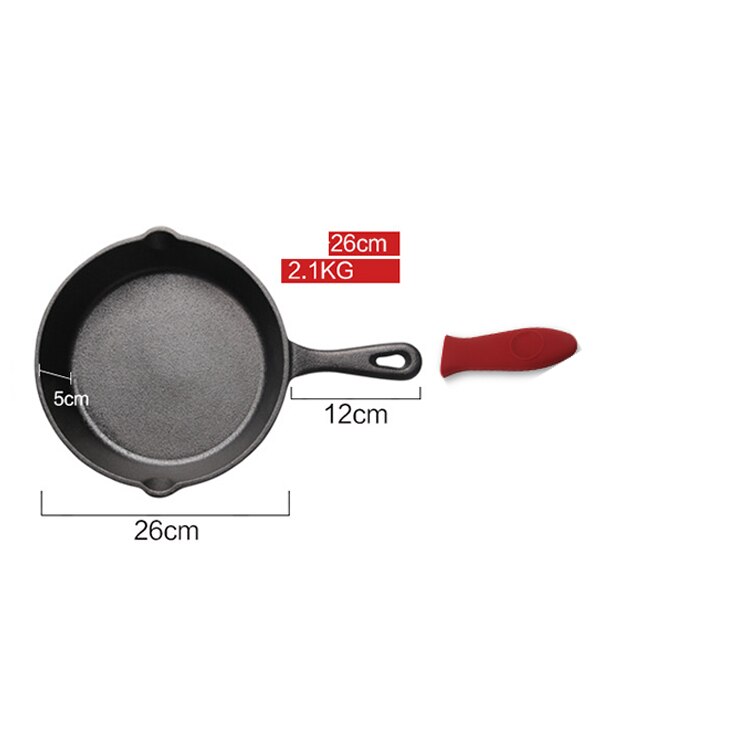 Kitchen Stovetop Oven Use Pre-seasoned Cast Iron Skillet with Silicone Handle Holder