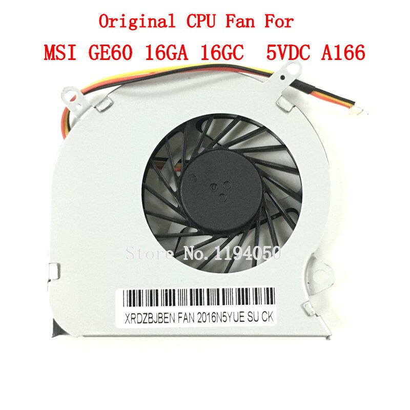 Ventilateur de refroidissement pour ordinateur portable, radiateur pour MSI GE60 16GA 16GC series PAAD06015SL 0.55A 5VDC 3pin A166