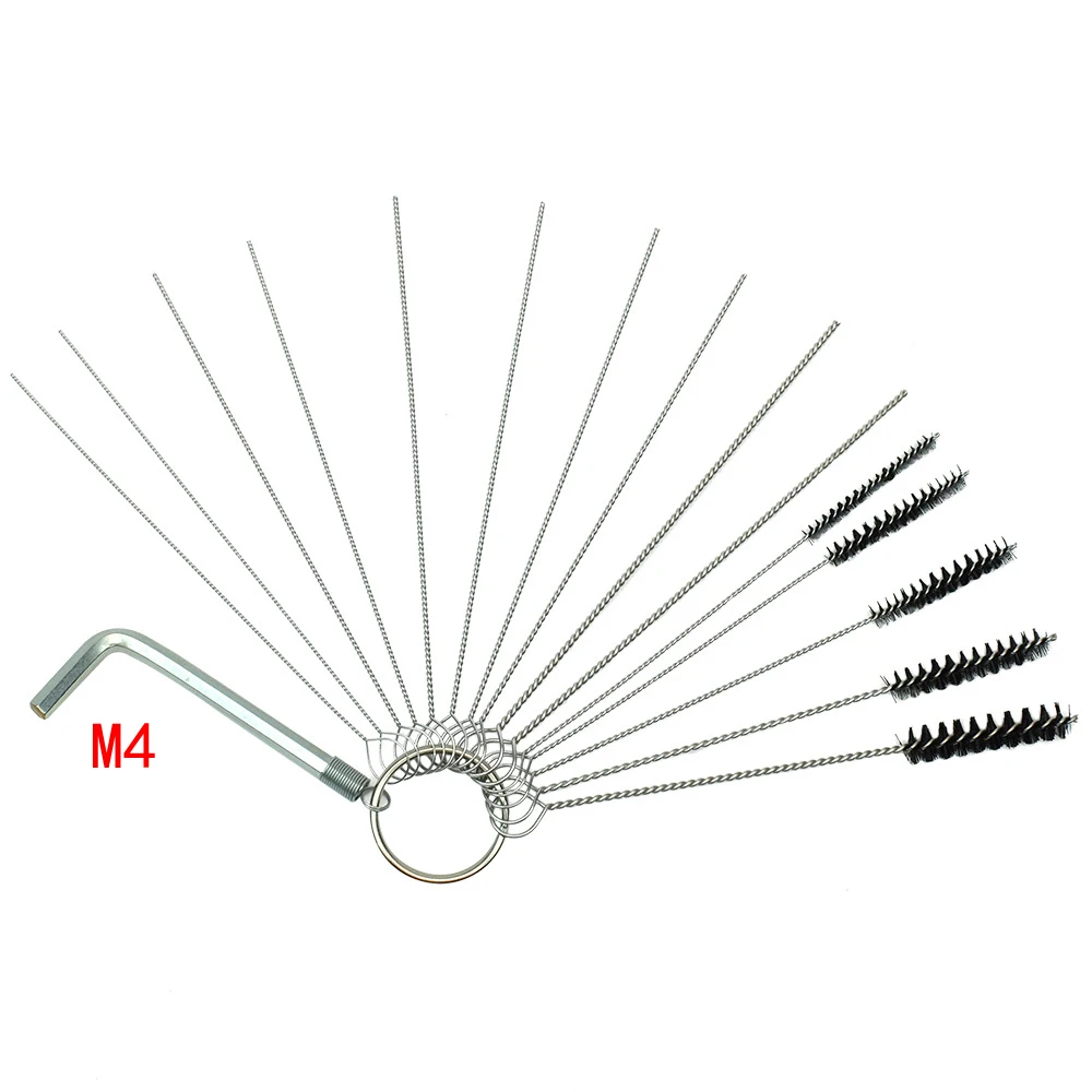 Airbrush Reiniger Set Vergaser Carbon Dirt Jet Entfernen Reinigungsnadeln Bürsten Reinigungswerkzeuge für Automobil Motorrad Schläuche: Grau