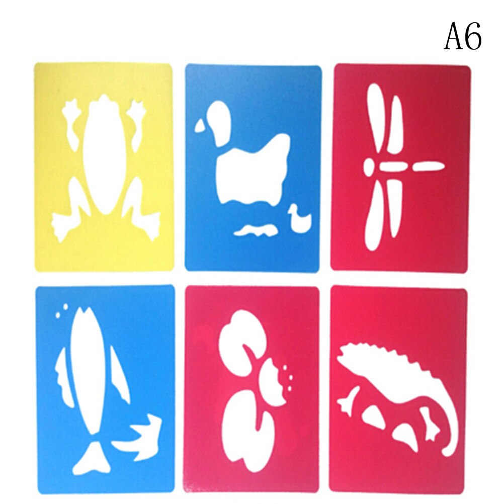 6pcs Strumento di Pittura Per Bambini Multi-A Forma di Righelli di Plastica Pittura Modello di Disegno Stencil Per Bambini Giocattolo Regali Colorato Giochi di disegno