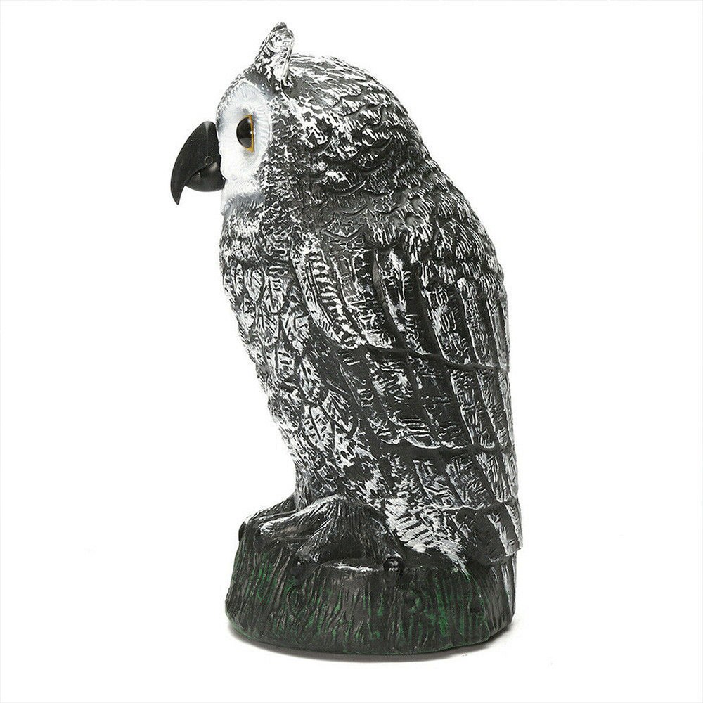 Realistisk fugleskræmmer roterende hoved lyd ugle prowler lokkefugl beskyttelse frastødende skadedyrsbekæmpelse fugleskræmsel havehave flytte
