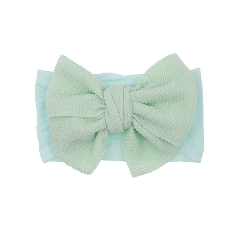 Baby nylon hoofdband zachte strik tulband haarbanden voor meisjes hoofdbanden elastische hoofddoek kinderhaaraccessoires: Muntgroen