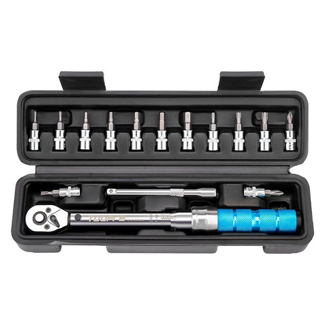 TOOPRE Juego de llaves dinamométricas universales 1/4 "2-24Nm llave dinamométrica de bicicleta de doble escala Kit de reparación de mantenimiento de bicicleta de Motor llave inglesa: Default Title