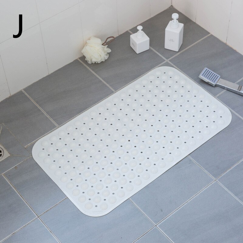 Long PVC Bath Mat Massage Bathroom Rugs Safety Anti Slip Shower Bathtub Mat Suction Cup Floor Mat Foot Pad 40x100cm: J