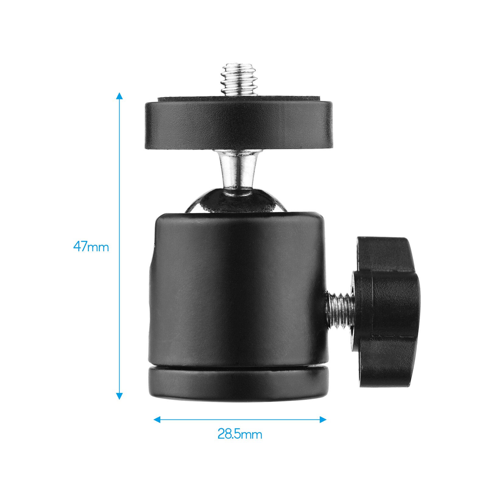2-Pack Mini Swivel Ball Head Tripod Head 360 Rotating Mount Base Adapter for DSLR ILDC Camera DV Tripod Monopod Light Stand