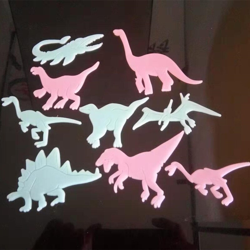 9/8 stuks glow in the dark dinosaurus lichtgevende stickers stereo 3d fluorescerende muurstickers leuke sticker voor kinderen  rt88: Draak twee